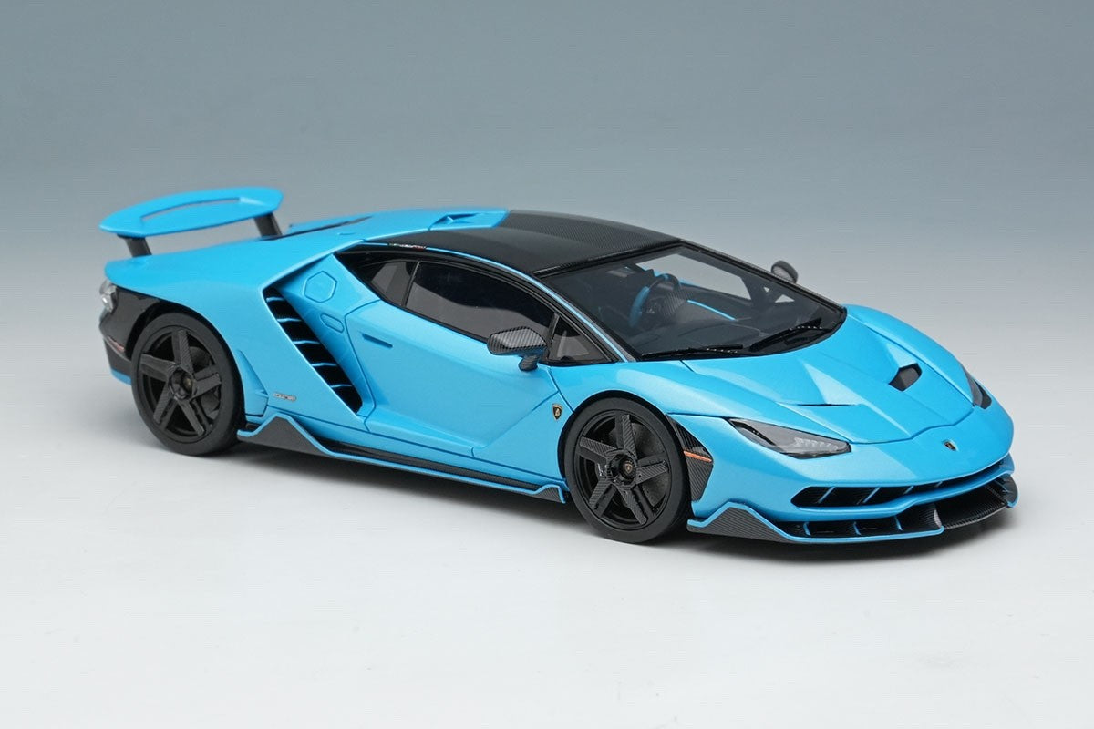 EIDOLON EM780B 1/43 Lamborghini Centenario LP770-4 2016 Rear Wing Up Blu Cepheus