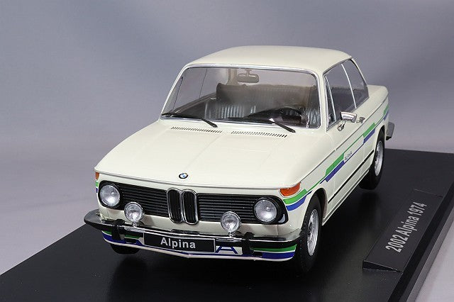 KK Scale KKDC181321 1/18 BMW 2002 Alpina 1974 White Classic Sedan
