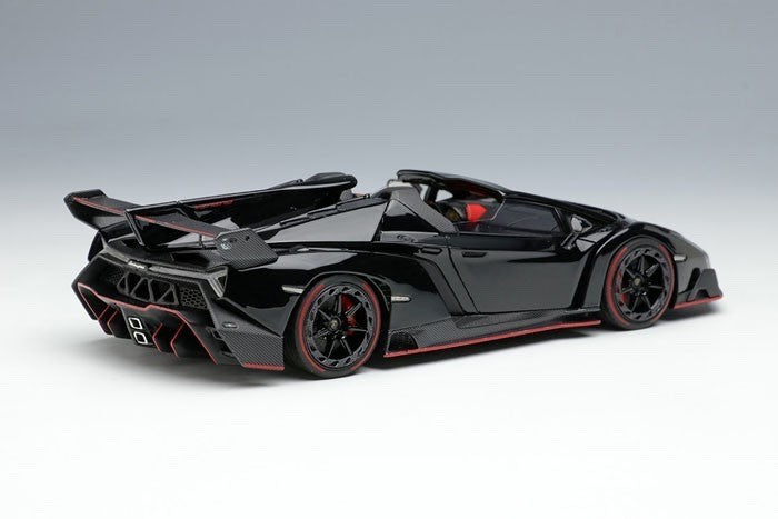 EIDOLON EM451C 1/43 Lamborghini Veneno Roadster 2015 Black Red Stripe Resin