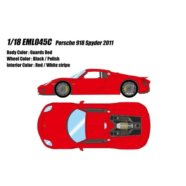 Make Up EIDOLON EML045C 1/18 Porsche 918 Spyder 2011 Guards Red