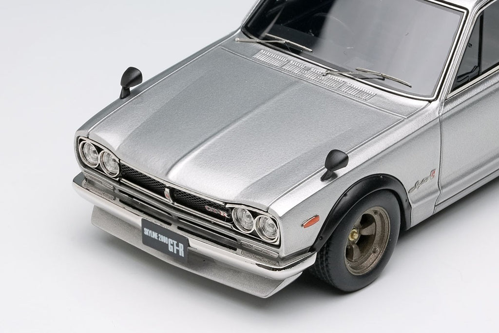 Make Up VISION VM244A 1/43 Skyline 2000 GT-R KPGC10 1971 Silver with Spoiler