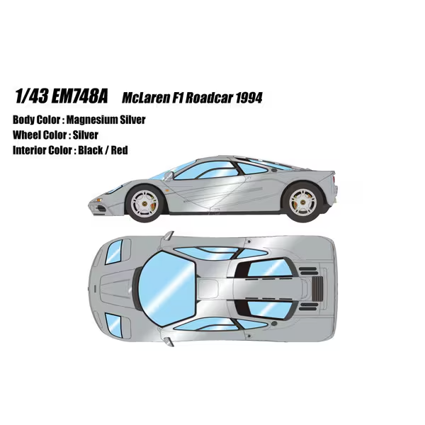 Make Up Eidolon EM748A 1/43 McLaren F1 Road Car 1994 Magnesium Silver