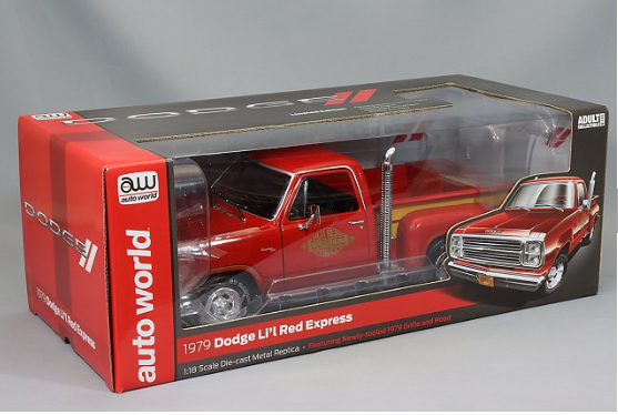 Auto World KS-AW319 1/18 Dodge D100 Utiline Pickup 1979 Red Lil Red Truck