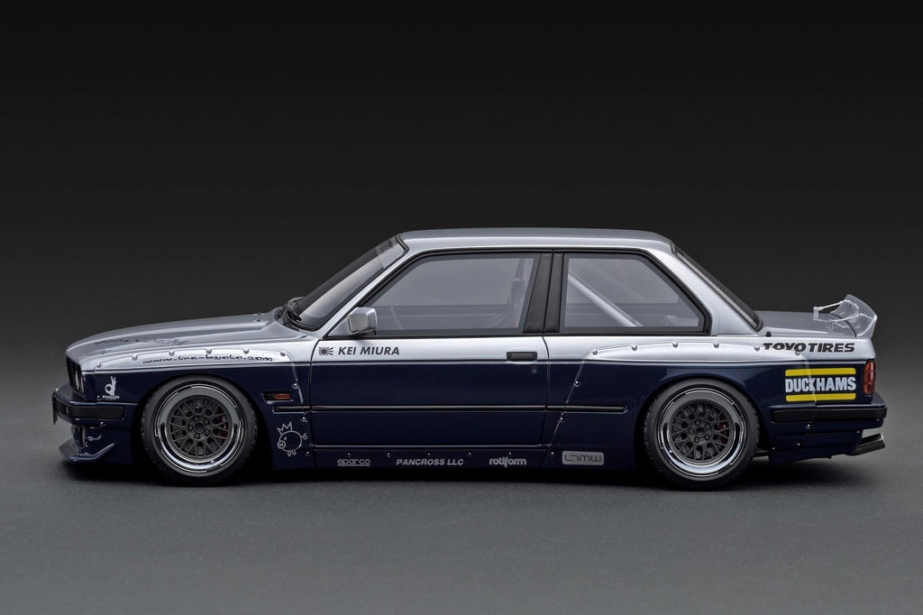 Ignition Model IG3717 1/18 BMW M3 E30 PANDEM 30 Widebody Silver/Blue
