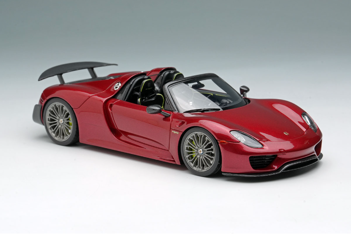 Make Up EIDOLON EM812E 1/43 Porsche 918 Spyder Weissach Rear Wing Up Area Red