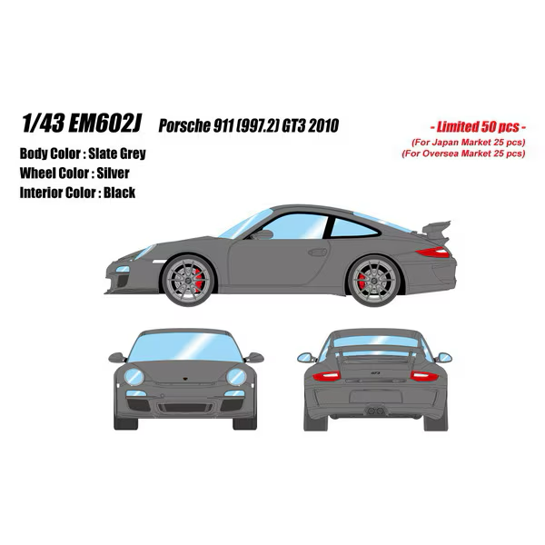 Make Up Eidolon EM602J 1/43 Porsche 911 997.2 GT3 2010 Slate Gray