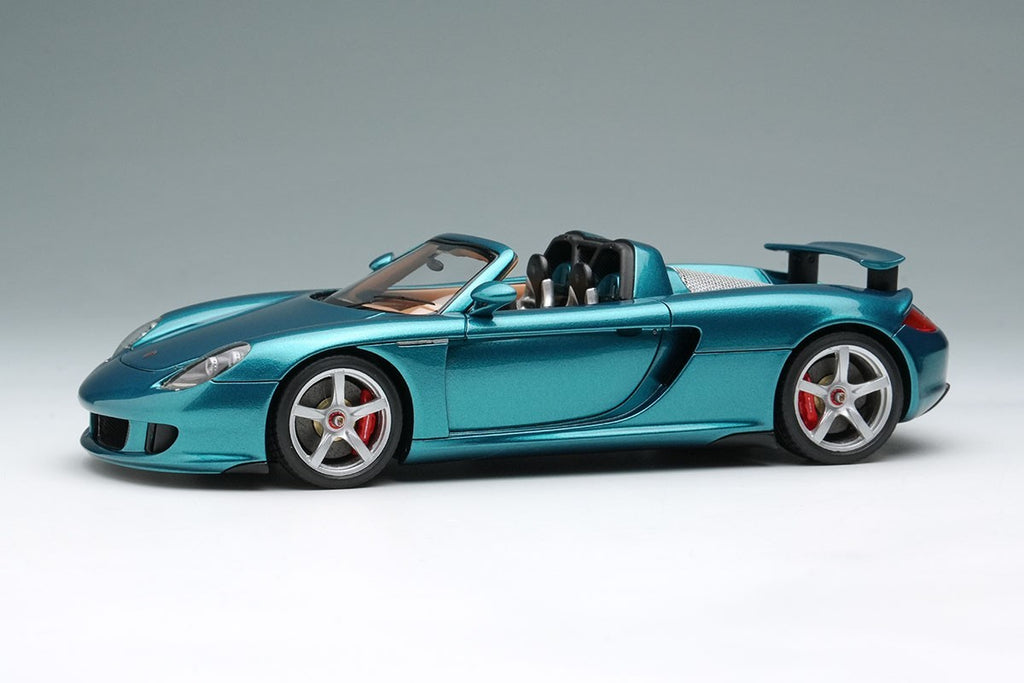 EIDOLON EM567J 1/43 Porsche Carrera GT 2004 (Rear Wing Up) Topaz Blue Metallic