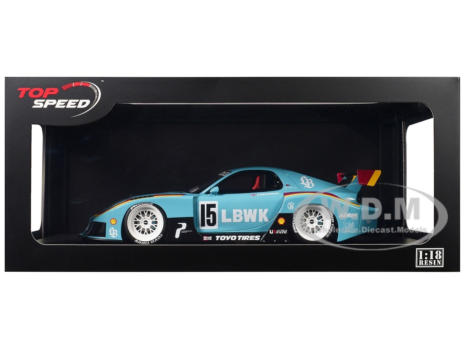 Top Speed TS0543 1/18 Mazda RX-7 LB-Super Silhouette Liberty Walk Light Blue RHD