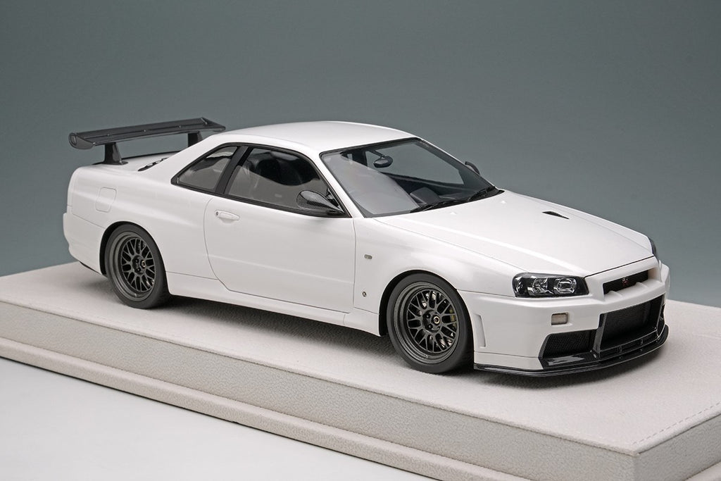 Make Up Eidolon EML130A 1/18 Mine’s Skyline GT-R BNR34 Shiranami White Resin