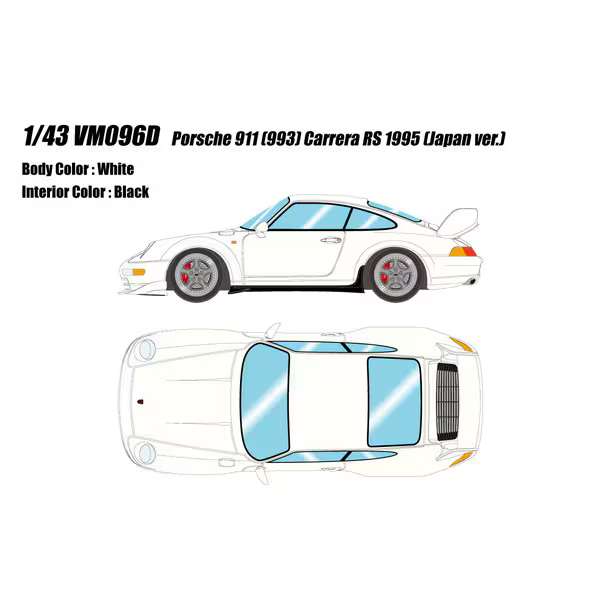 Make Up VISION VM096D 1/43 Porsche 911 993 Carrera RS 1995 Japan Version White