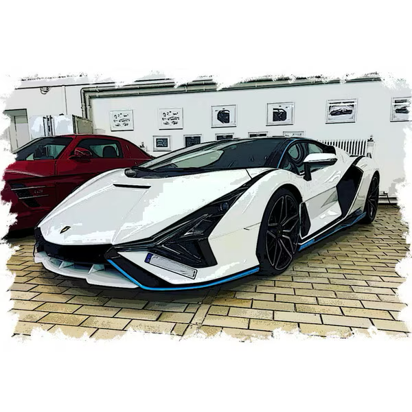 EIDOLON EM675A 1/43 Lamborghini Sian FKP37 2019 with Stripe White/Visible Carbon