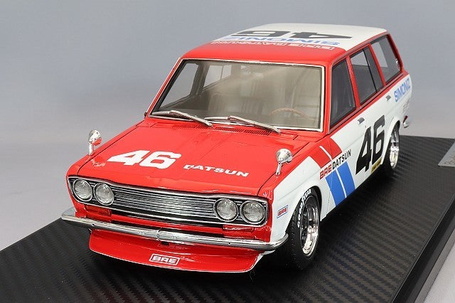 Ignition Model x Tarmac Works IG3063 1/18 BRE Datsun 510 Wagon Red/White