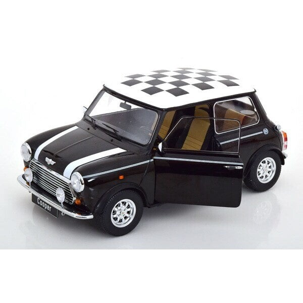 KK Scale KKDC120055L 1/12 Mini Cooper Checkered Flag Black/White Left-Hand Drive
