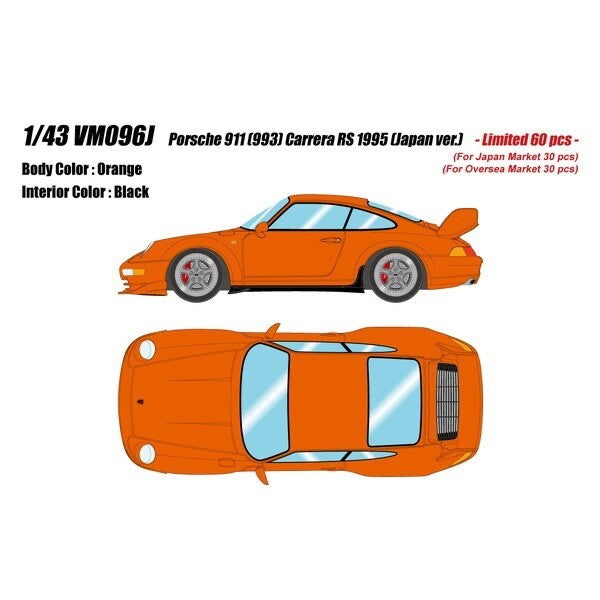 Make Up  VISION VM096J 1/43 Porsche 911 993 Carrera RS 1995 Japan ver. Orange