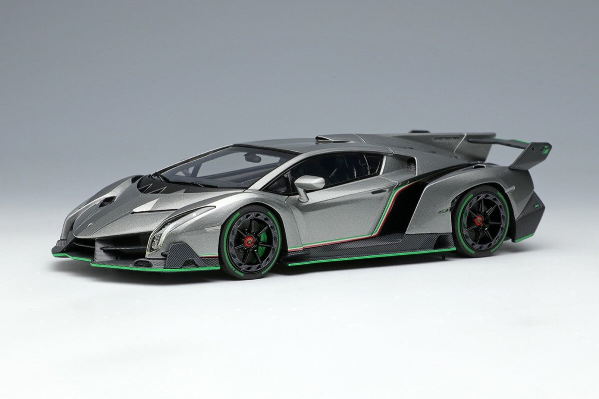 EIDOLON EM449C 1/43 Lamborghini Veneno 2013 Metallic Gray Green Accent Resin Car