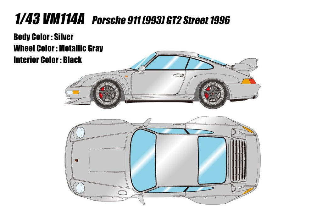 Make Up VISION VM114A 1/43 Porsche 911 (993) GT2 Street 1996 Silver