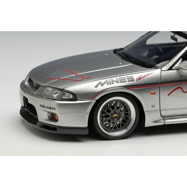 Make Up EIDOLON EM645A 1/43 Mine’s Skyline GT‑R BCNR33 Sonic Silver (Resin-Cast)