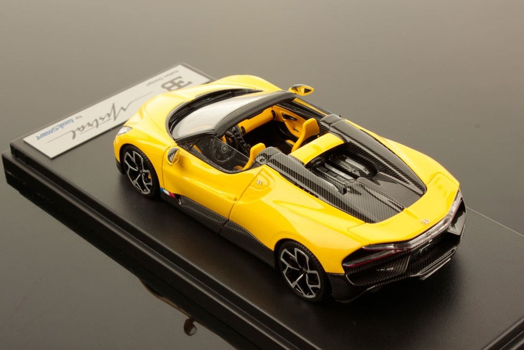 Looksmart LS544B 1/43 Bugatti W16 Mistral 2023 Yellow Roadster Resin