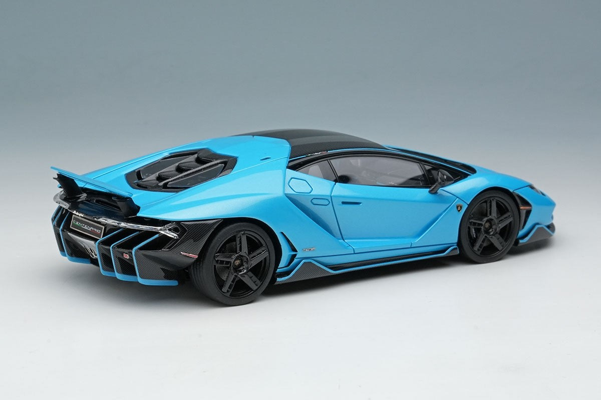 EIDOLON EM780B 1/43 Lamborghini Centenario LP770-4 2016 Rear Wing Up Blu Cepheus