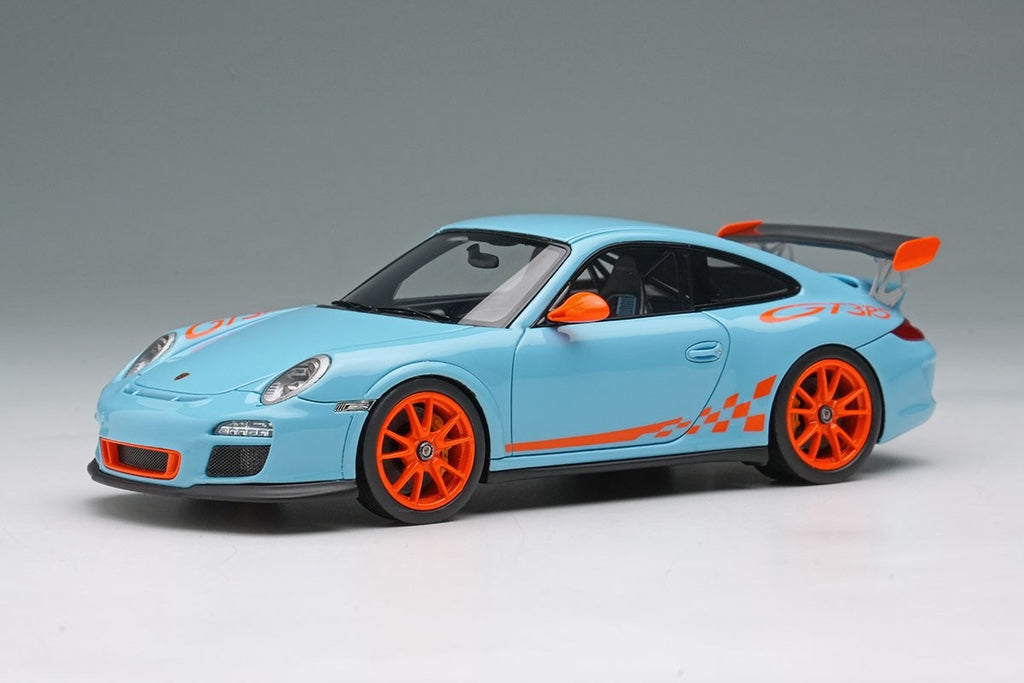 EIDOLON EM603C 1/43 Porsche 911 997.2 GT3 RS 2010 Gulf Blue Orange Stripe Resin