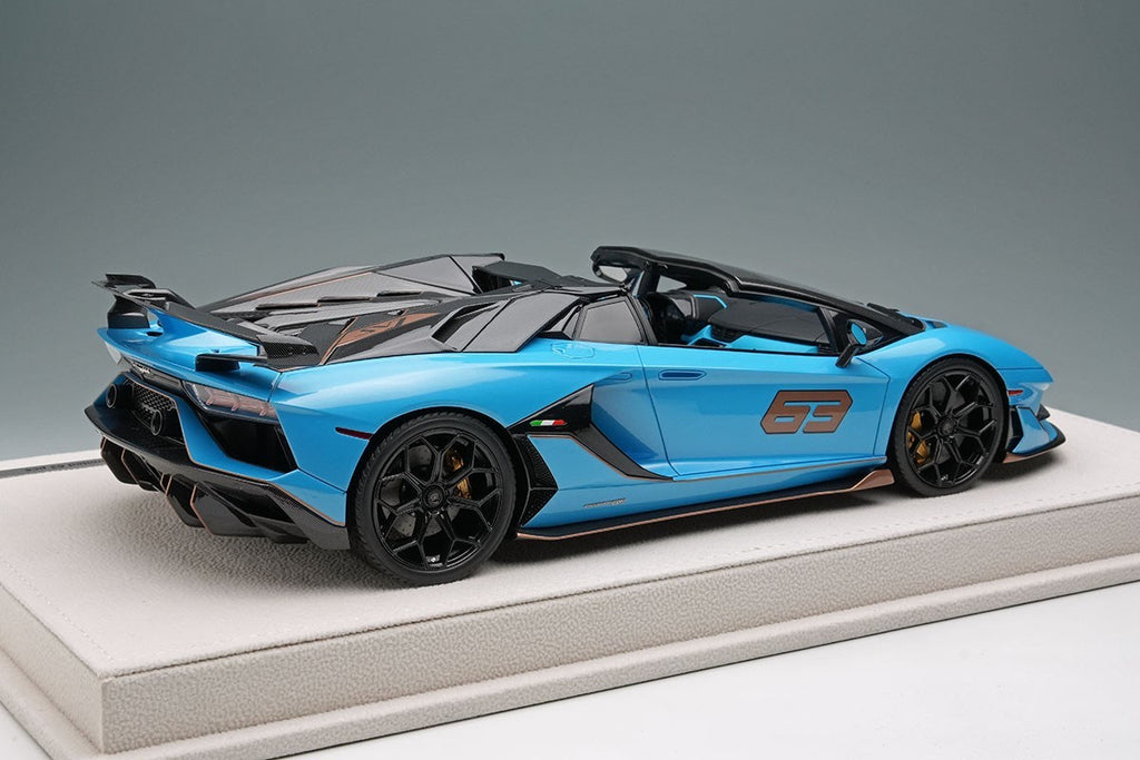 Make Up EIDOLON EML030H 1/18 Lamborghini Aventador SVJ 63 Roadster 2019 Blue