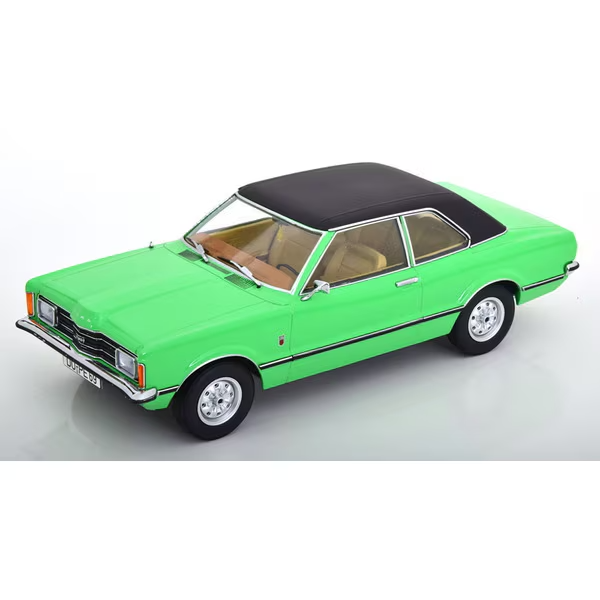 KK Scale KKDC180971 1/18 Ford Taunus GXL Sedan 1971 Light Green/Black Diecast