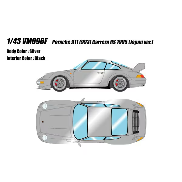 Make Up VISION VM096F 1/43 Porsche 911 (993) Carrera RS 1995 Japan ver. Silver