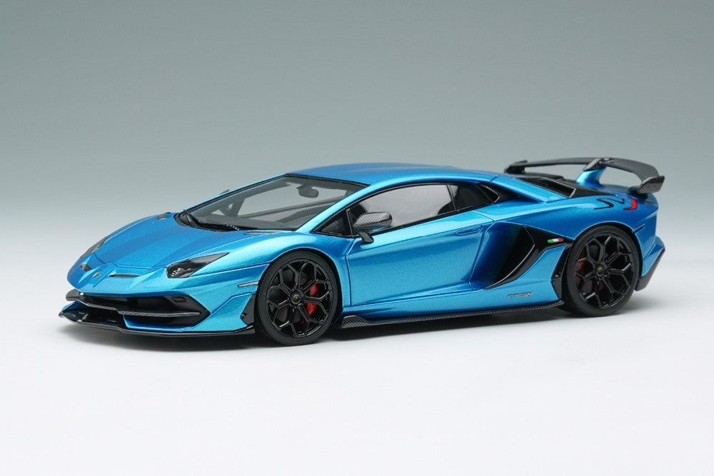 EIDOLON EM438M 1/43 Lamborghini Aventador SVJ 2018 Blu Aegir Resin