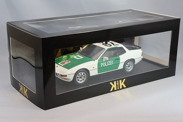 KK Scale KKDC180723 1/18 Porsche 924 Police 1985 Green White Diecast