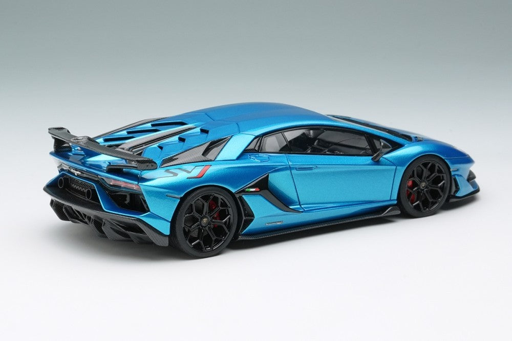 EIDOLON EM438M 1/43 Lamborghini Aventador SVJ 2018 Blu Aegir Resin