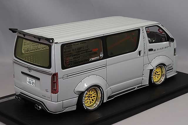 Ignition Model IG3120 1/18 T.S.D WORKS Toyota Hiace Wide Body Gray Resin