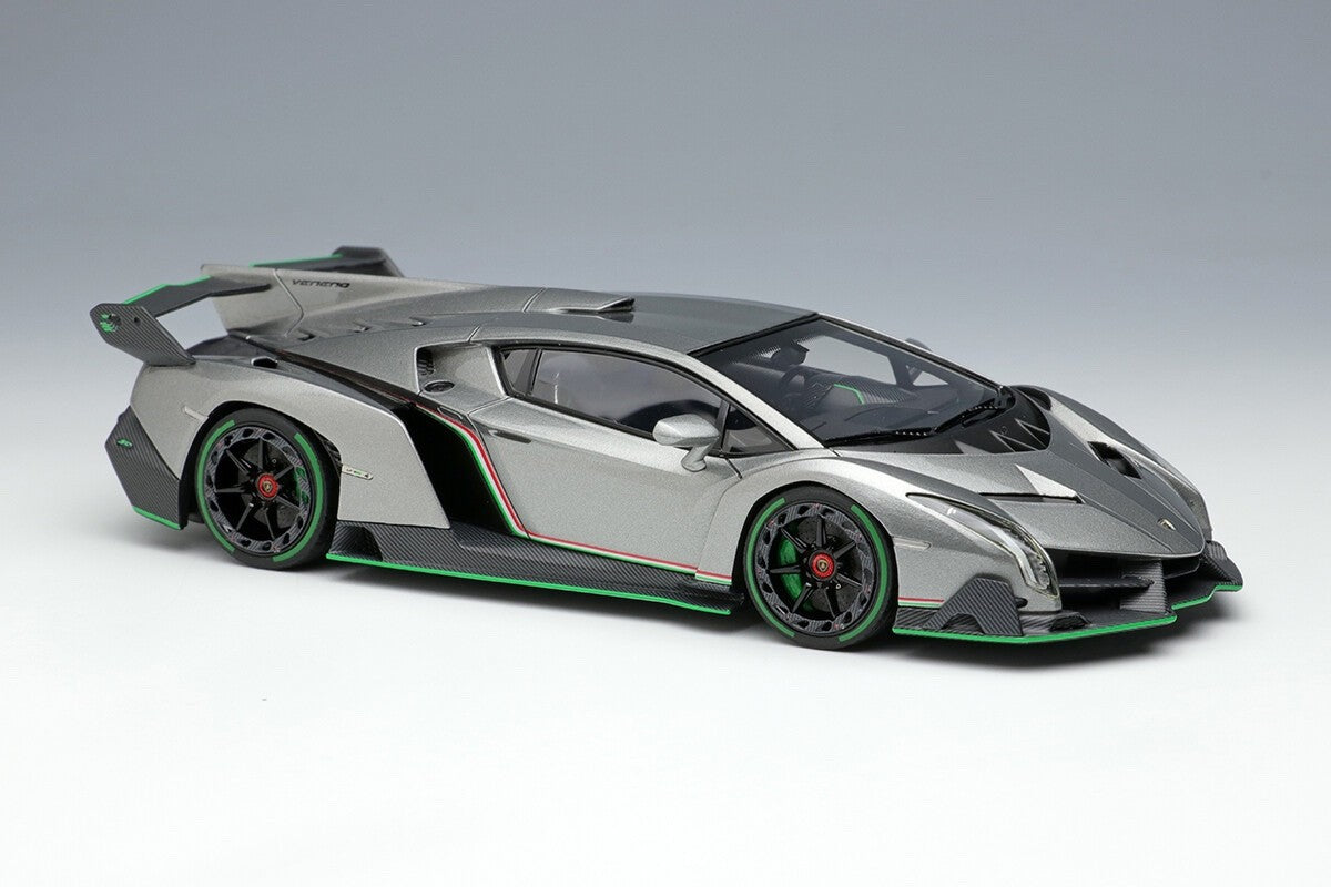 EIDOLON EM449C 1/43 Lamborghini Veneno 2013 Metallic Gray Green Accent Resin Car