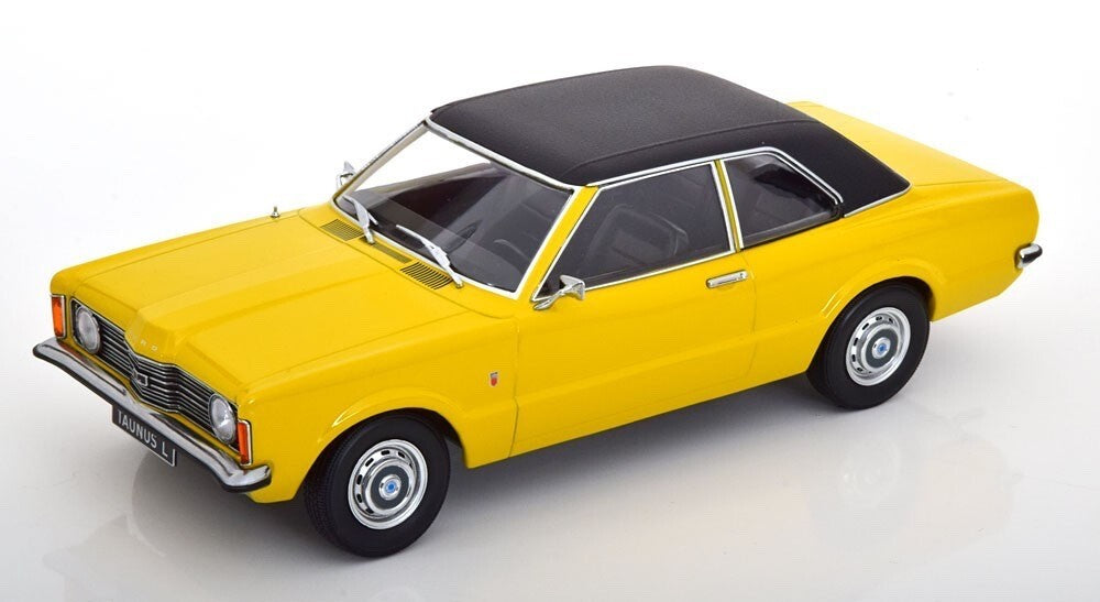 KK scale KKDC180973 1/18 Ford Taunus L Sedan 1971 Yellow/Black Die-cast