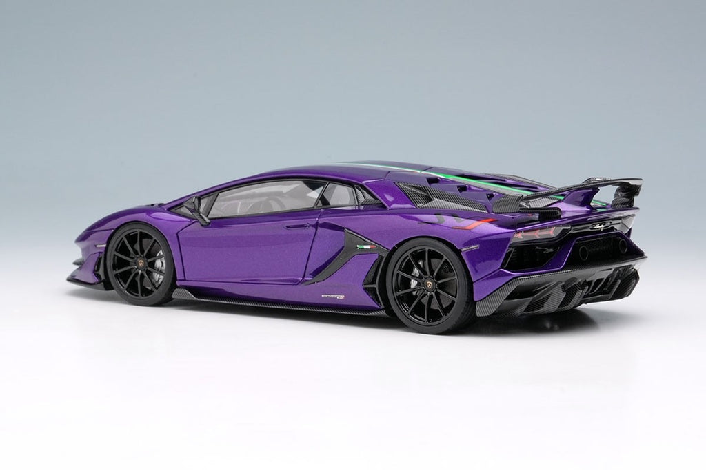 EIDOLON EM513G 1/43 Lamborghini Aventador SVJ 2018 Viola Pasifae Italian Stripe