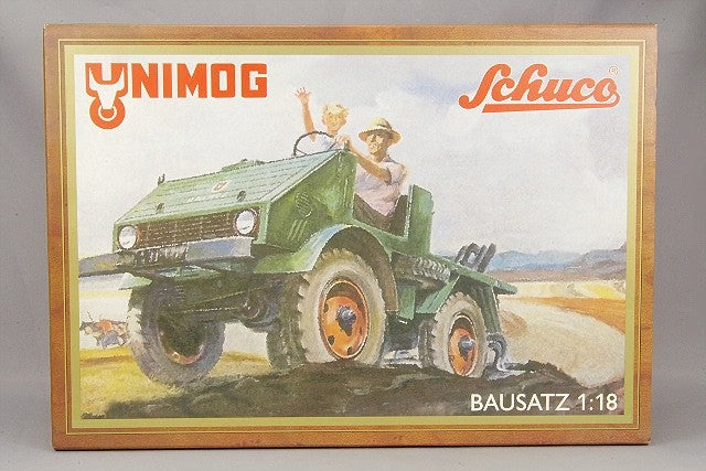 Schuco SCH00139 1/18 Mercedes-Benz Unimog U401 Green Assembly Kit Diecast