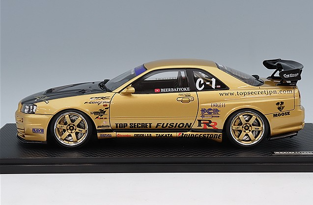 Ignition Model IG3847 1/18 TOP SECRET Thailand 34GT-R BNR34 Gold