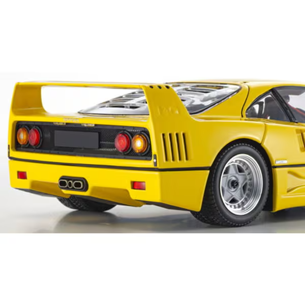 Kyosho KS08416Y 1/18 Ferrari F40 Yellow Die-cast Model Car – High Quality