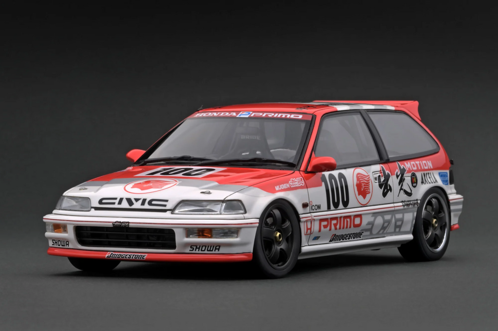 Ignition Model IG3507 1/18 Honda Civic SiR EF9 Mugen Idemitsu White/Red Resin