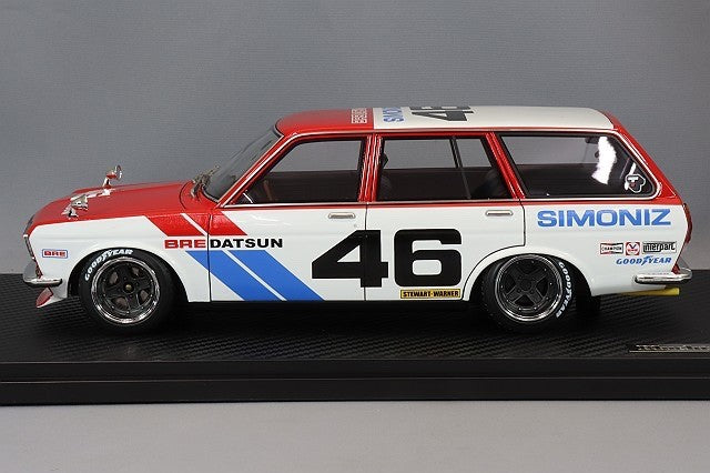 Ignition Model x Tarmac Works IG3063 1/18 BRE Datsun 510 Wagon Red/White