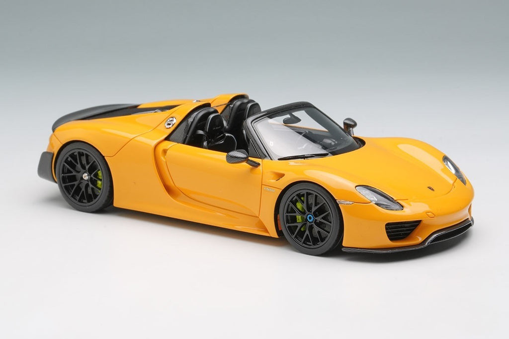 EIDOLON EM569J 1/43 Porsche 918 Spyder Weissach Package 2011 Signal Yellow Resin