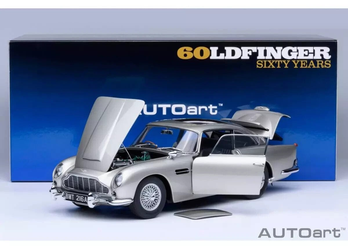 AUTOart 70296 1/18 Aston Martin DB5 007 Goldfinger Bond Silver Movie
