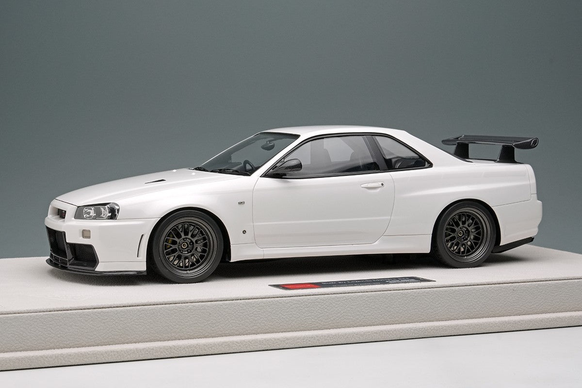Make Up Eidolon EML130A 1/18 Mine’s Skyline GT-R BNR34 Shiranami White Resin