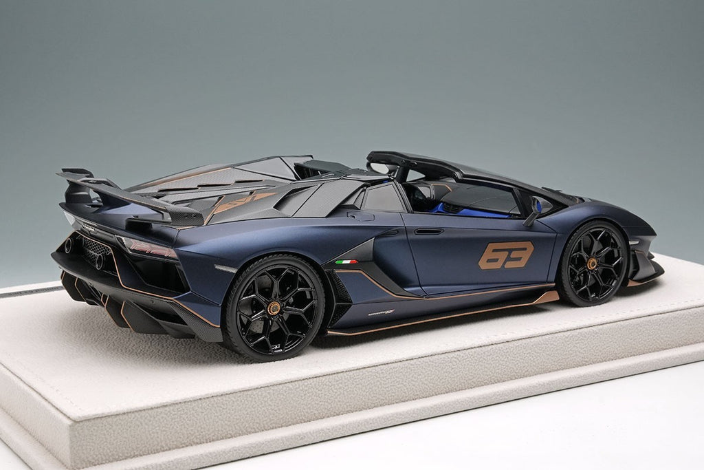 Make Up EIDOLON EML030J 1/18 Lamborghini Aventador SVJ 63 Roadster Blue Emera