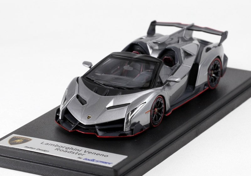 Looksmart LS429B 1/43 Lamborghini Veneno Roadster Metalluro Grey Metal Resin