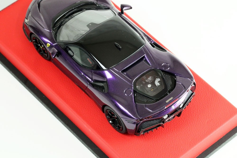 BBR RACE43-132 1/43 Ferrari SF90 Stradale Violet Red Leather Base Ltd 20pcs