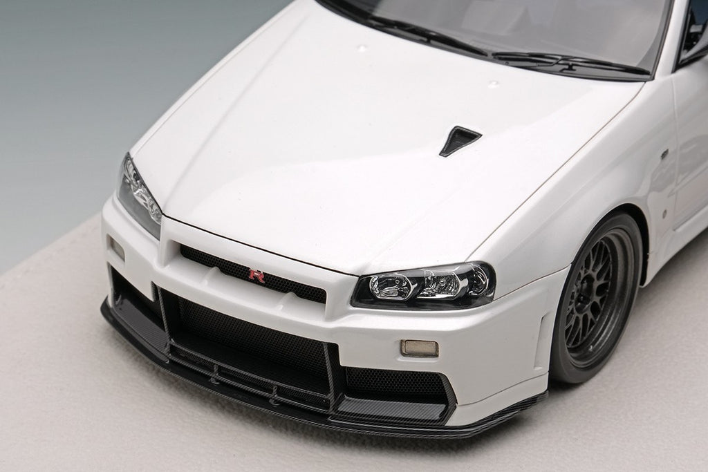 Make Up Eidolon EML130A 1/18 Mine’s Skyline GT-R BNR34 Shiranami White Resin