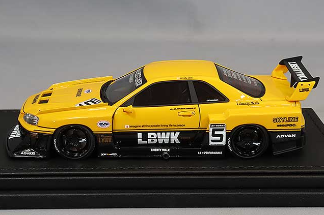 Ignition IG2849 1/43 Nissan LB-ER34 SuperSil Skyline Yellow/Black
