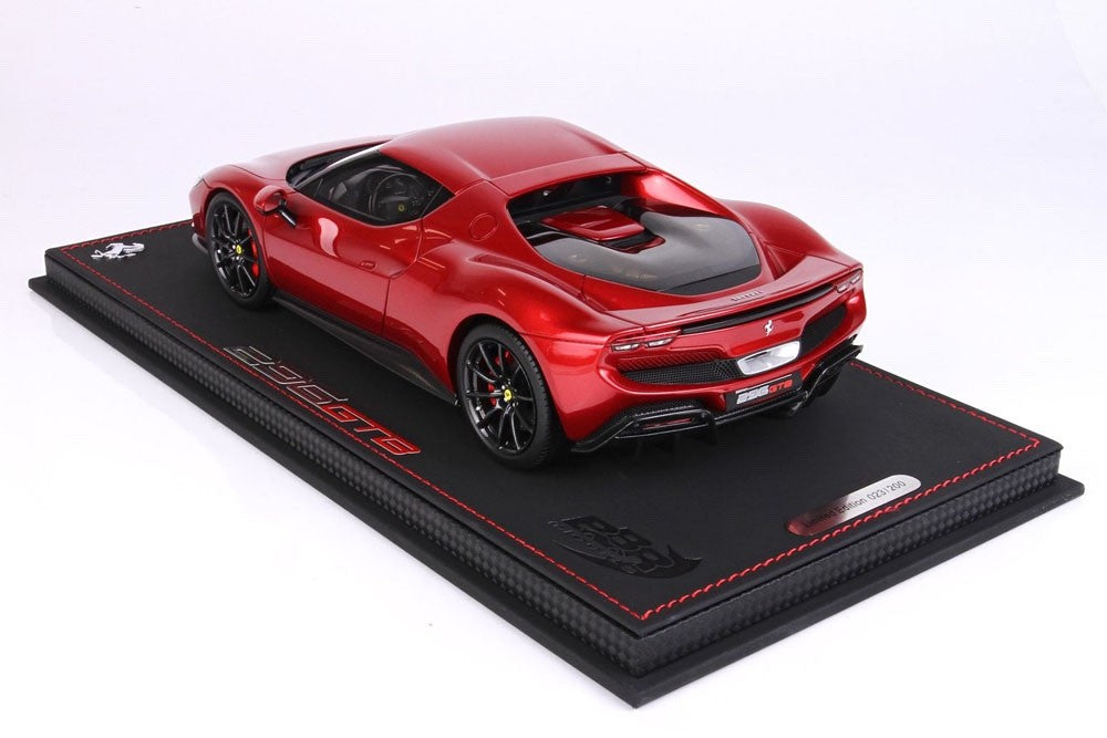BBR P18210B1V 1/18 Ferrari 296 GTB 2021 Rosso Imola Carbon Wheels Resin Ltd 200