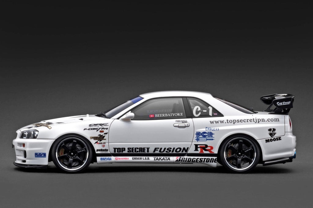 Ignition Model IG3849 1/18 Nissan Top Secret BNR34 GT-R 2002 White