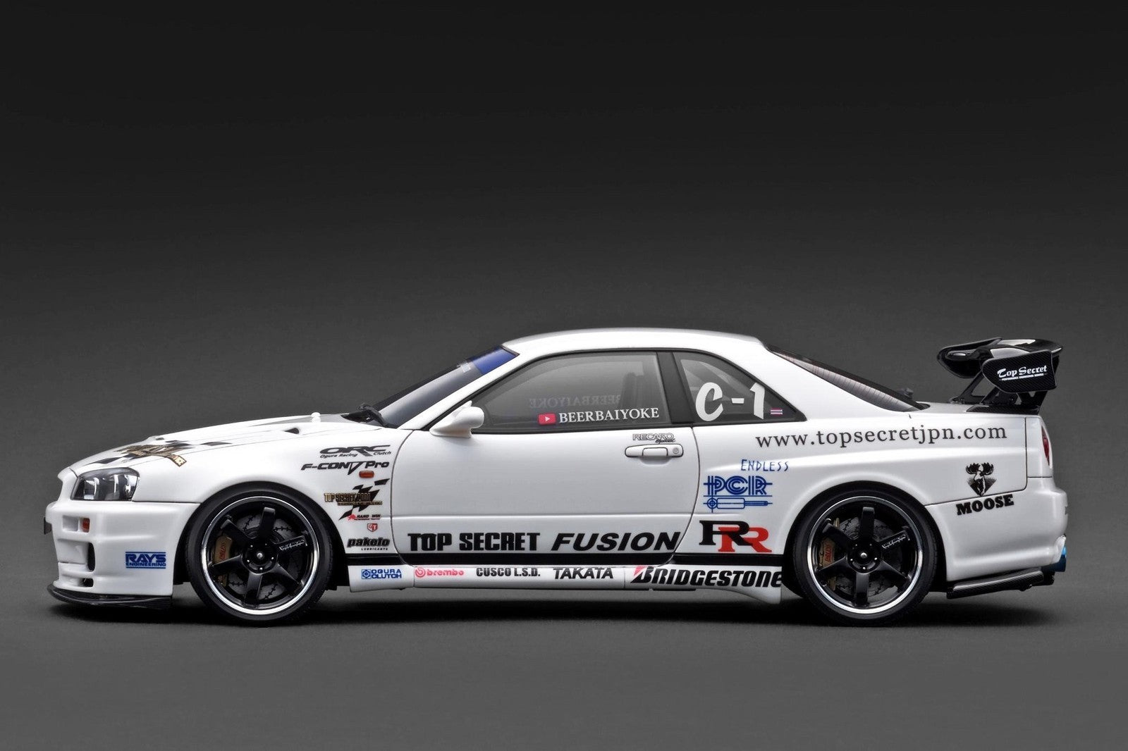 Ignition Model IG3849 1/18 Nissan Top Secret BNR34 GT-R 2002 White